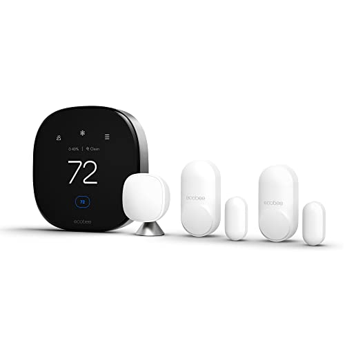 ecobee Smart Thermostat Premium with Siri and Alexa and Built in Air Quality Monitor and Smart Sensor with SmartSensor for Doors and Windows 2-Pack, White ecobee Smart Thermostat Premium with Siri and Alexa and Built in Air Quality Monitor and Smart Sensor with SmartSensor for Doors and Windows 2-Pack, White