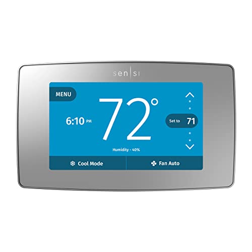 Sensi Touch Smart Thermostat by Emerson with Touchscreen Color Display, Programmable, Wi-Fi, Mobile App, Easy DIY, Data Privacy, Works with Alexa, Energy Star Certified, ST75S-Silver, C-Wire Required Sensi Touch Smart Thermostat by Emerson with Touchscreen Color Display, Programmable, Wi-Fi, Mobile App, Easy DIY, Data Privacy, Works with Alexa, Energy Star Certified, ST75S-Silver, C-Wire Required