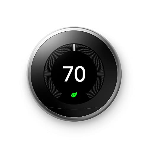 Google Nest Learning Thermostat - Programmable Smart Thermostat for Home - 3rd Generation Nest Thermostat - Works with Alexa - Stainless Steel Google Nest Learning Thermostat - Programmable Smart Thermostat for Home - 3rd Generation Nest Thermostat - Works with Alexa - Stainless Steel