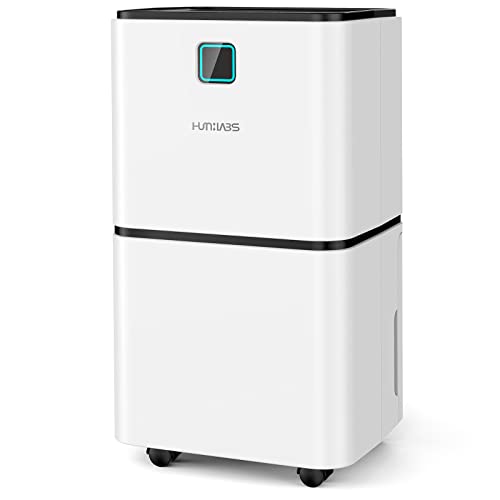 1500 Sq. Ft Dehumidifier for Large Room and Basements, HUMILABS 22 Pints Dehumidifiers with Auto or Manual Drainage, 0.528 Gallon Water Tank with Drain Hose, Intelligent Humidity Control, Auto Defrost, Dry Clothes, 24HR Timer