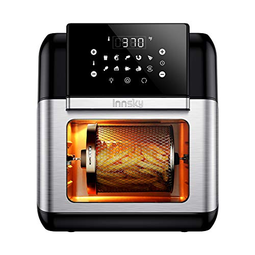 Innsky 10.6 Quart Air Fryer Oven with Rotisserie & Dehydrator, 【Patent & Safety Certs】10-in-1 Air Fryers Toaster Oven Combo, Airfryer Countertop Oven, 6 Accessories, 32+ Recipes, ETL Certified, 1500W