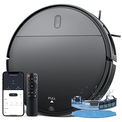 Robot Vacuum and Mop Combo, Robotic Vacuum Cleaner with Schedule, 2 in 1 Mopping Robot Vacuum Cleaner with WiFi/App/Alexa, Self-Charging, Slim, Ideal for Hard Floor, Pet Hair, Low Pile Carpet
