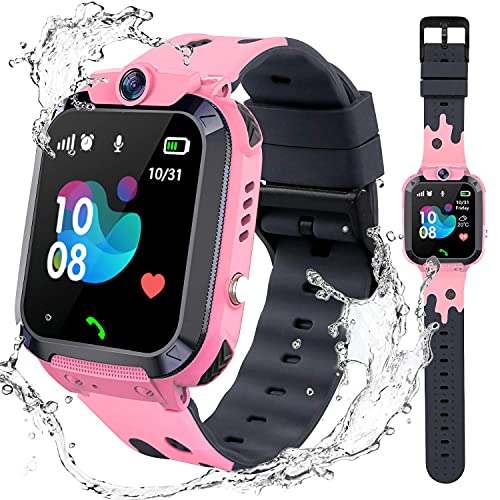 Waterproof Kids Smart Watch GPS Tracker - Boys Girls for 3-12 Year Old with SOS Camera Alarm Call Camera Alarm 1.44'' Touch Screen SOS Electronic Toy Birthday Gifts (01 Waterproof Pink) Waterproof Kids Smart Watch GPS Tracker - Boys Girls for 3-12 Year Old with SOS Camera Alarm Call Camera Alarm 1.44'' Touch Screen SOS Electronic Toy Birthday Gifts (01 Waterproof Pink)