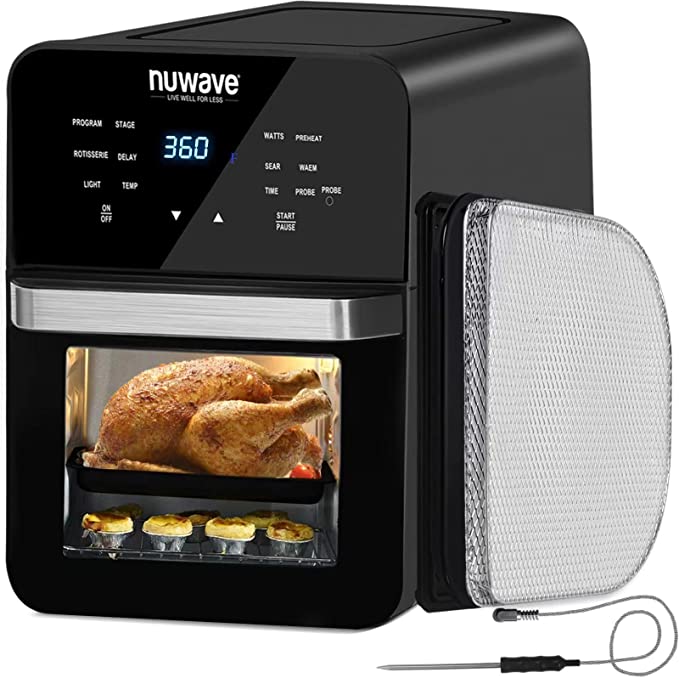 NUWAVE Brio Air Fryer Smart Oven, 15.5-Qt X-Large Family Size
